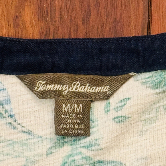 Tommy Bahama Flowers Cotton Dress Size:M Belted A Line Tank Dress Super Soft - Picture 7 of 11